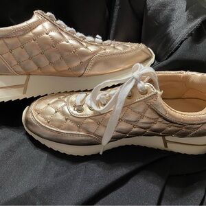 bebe Rose Gold Quilted Sneakers